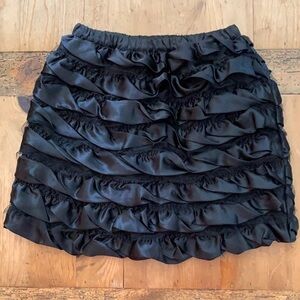 EUC girls hanna andersson black satin tulle ruffle skirt size 8